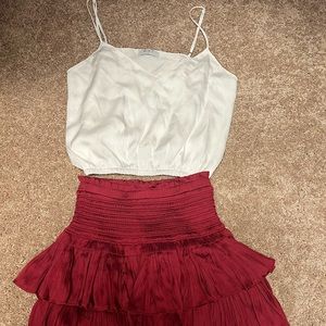 Super cute set!! Skirt is a small and top is a medium